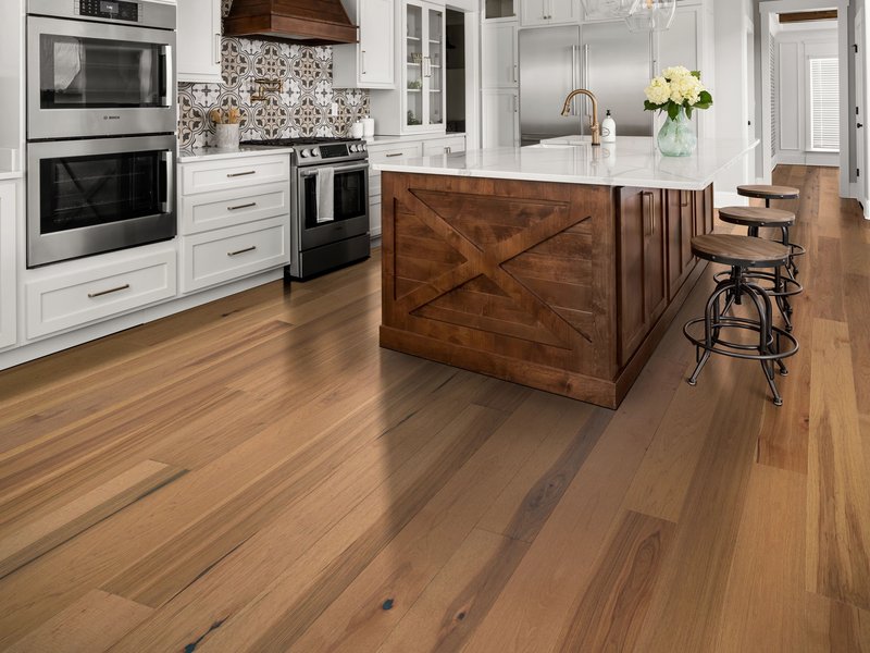 Kitchen with hardwood flooring from The Family Floor Store in Ellsworth, ME